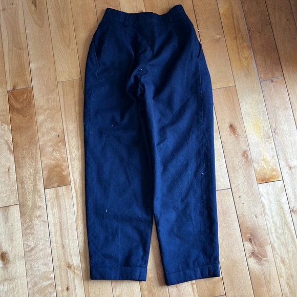Wool high waisted navy pants - Picture 2 of 4